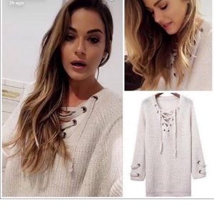NWOT Miracle Lace Up Sweater